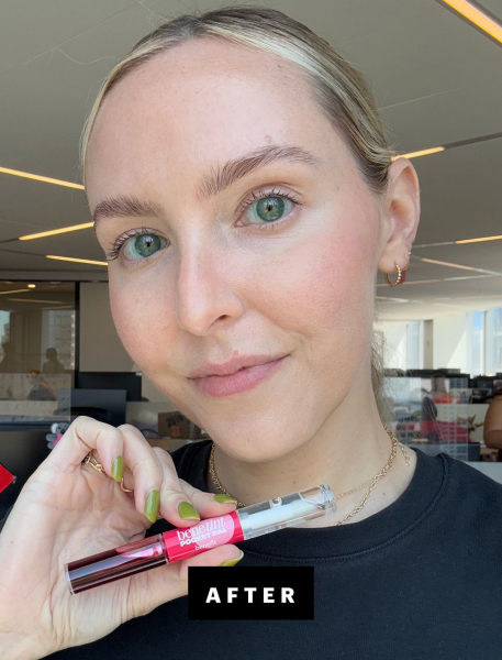 Kinonen after applying Benefit Cosmetics Benetint Cheek Lip Stain